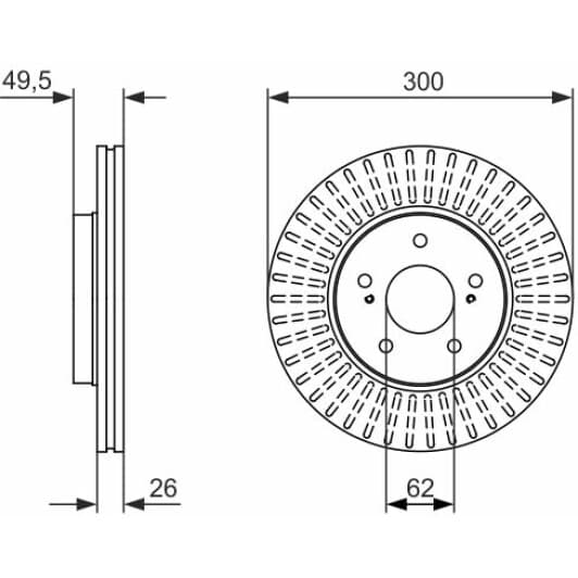 0 986 479 787 Bosch Гальмівний диск