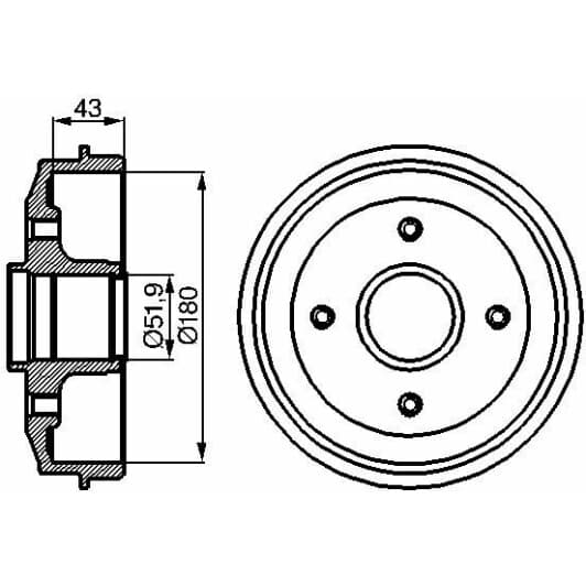 0 986 477 020 Bosch Тормозной барабан