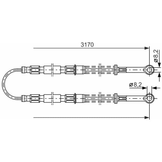 1 987 477 792 Bosch Трос ручного тормоза для Seat Terra