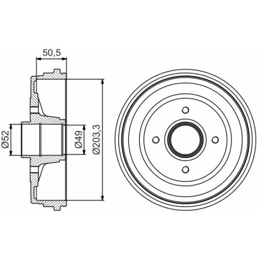 0 986 477 206 Bosch Тормозной барабан