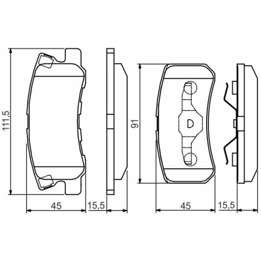0 986 495 172 Bosch Гальмівні колодки