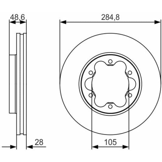 0 986 479 R27 Bosch Гальмівний диск для Toyota Hiace