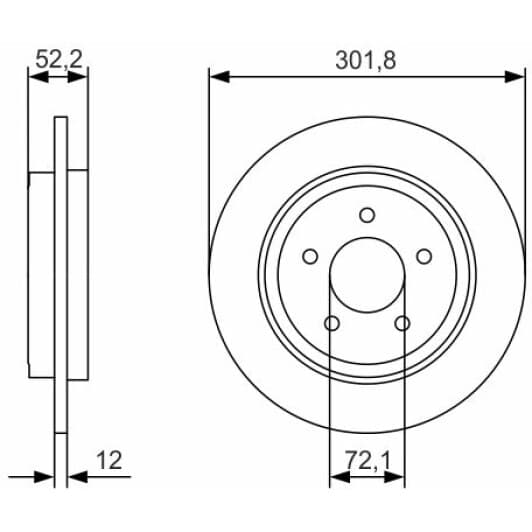 0 986 479 A53 Bosch Гальмівний диск для Ford Maverick
