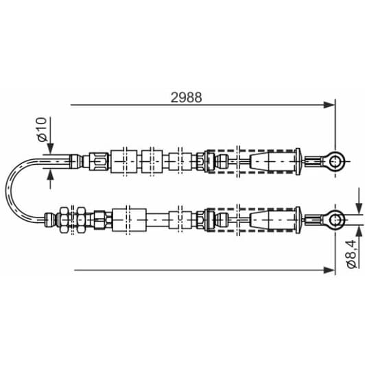 1 987 477 381 Bosch Трос ручного тормоза для Fiat Cinquecento