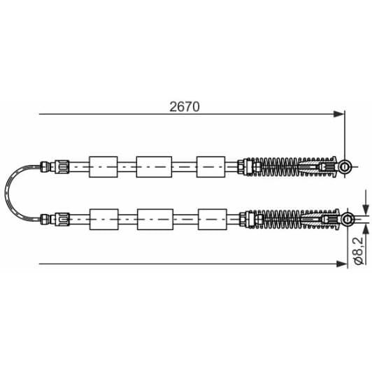 1 987 477 553 Bosch Трос ручного гальма
