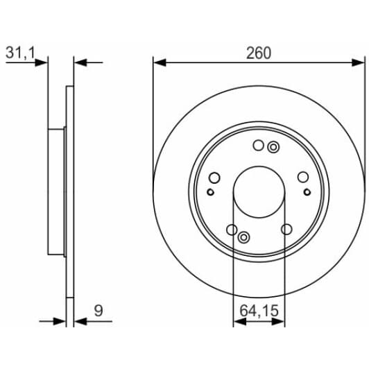 0 986 479 V21 Bosch Гальмівний диск для Honda CR-Z