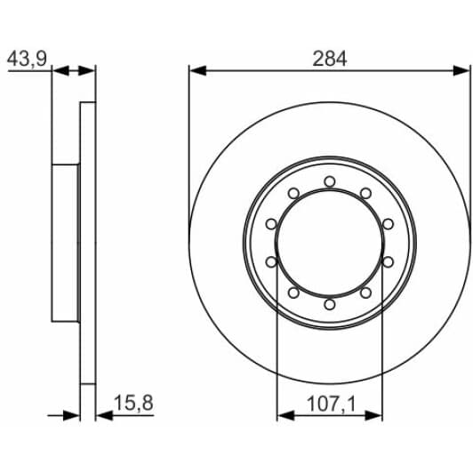 0 986 479 A34 Bosch Гальмівний диск для Ford Transit