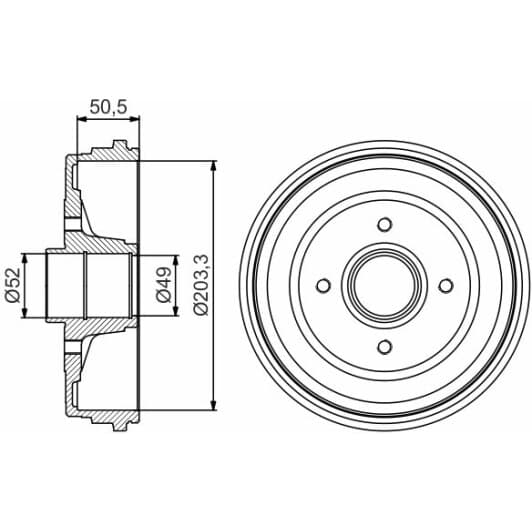 0 986 477 205 Bosch Гальмівний барабан