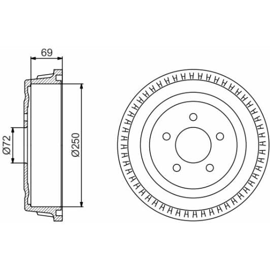 0 986 477 185 Bosch Гальмівний барабан