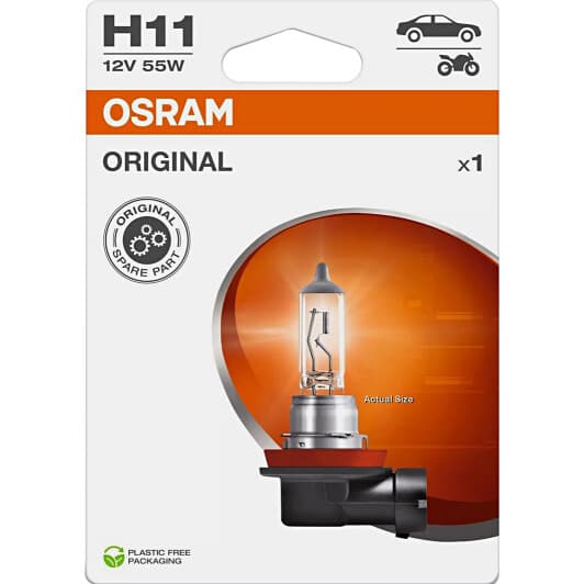 Автолампа Osram Original Line H11 PGJ19-2 55 W прозора 64211-1BL