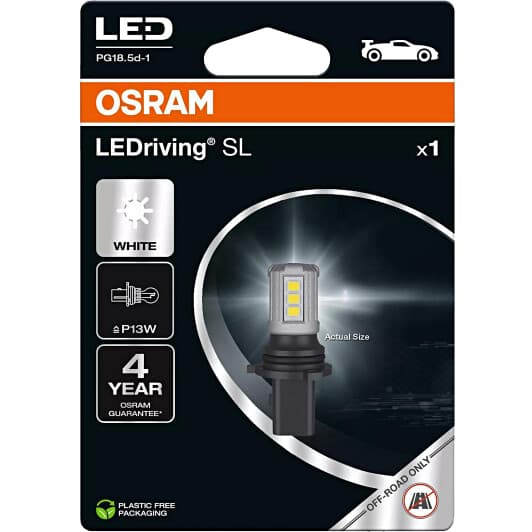 Автолампа Osram LEDriving P13W PG18.5d-1 1 W белая 828DWP-1BL