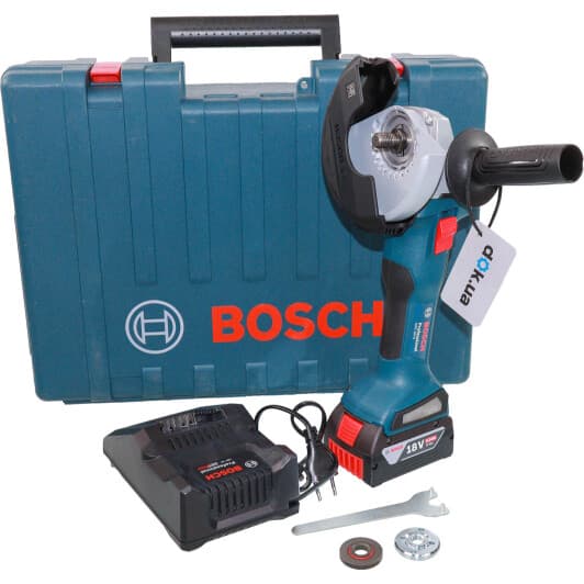 Болгарка аккумуляторная Bosch GWS 18V-8 Professional (1 аккумулятор + ЗУ + чехол) 125 мм