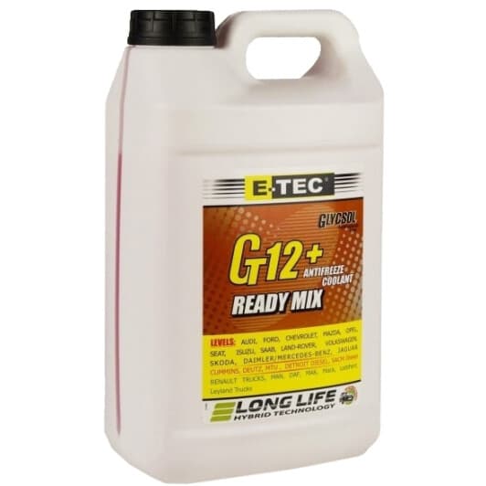 E-TEC Glycsol G12+ червоний готовий антифриз