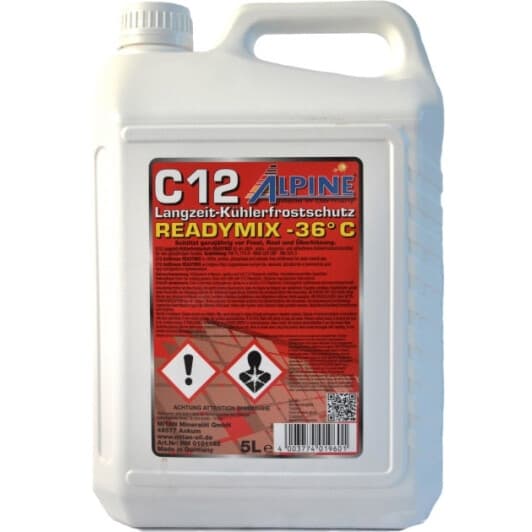 Alpine Ready Mix G12 червоний -36 °C, 5 л (rm11855) готовий антифриз