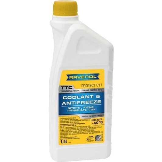 Ravenol TTC G11 жовтий -40 °C готовий антифриз