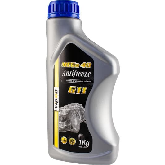 VIPOIL MEGa 40 G11 синий -39 °C, 1 л (335796) готовый антифриз