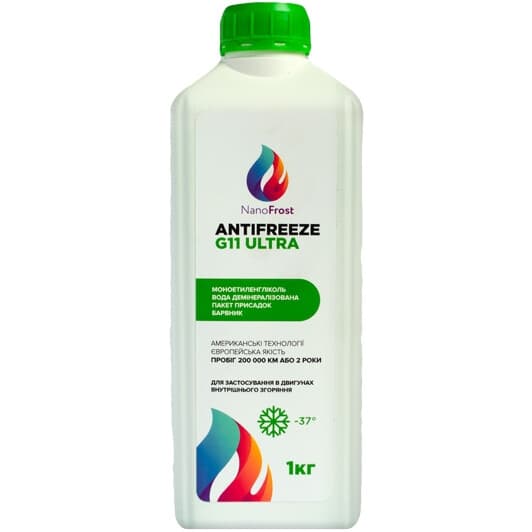 NanoFrost Ultra G11 зелений -37 °C готовий антифриз