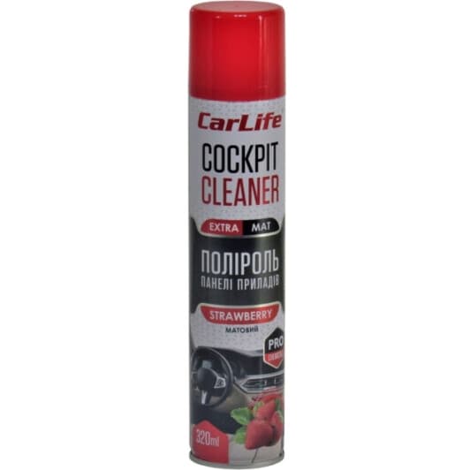 Полироль для салона Carlife Cockpit Cleaner Extra Mat клубника 320 мл