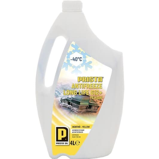 Prista Long Life G12+ жовтий -40 °C, 4 л (P020220) готовий антифриз