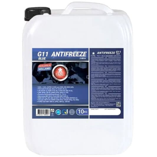 GNL G11 синий -40 °C, 10 л (210010) готовый антифриз