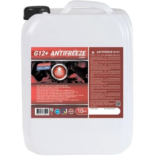 GNL G12+ червоний -40 °C, 10 л (212010) готовий антифриз