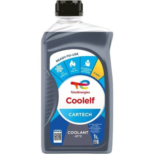 Total Coolelf Cartech синьо-зелений -37 °C готовий антифриз