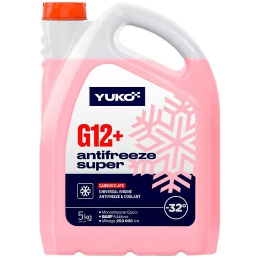 Yuko Super G12+ красный -32 °C, 5 л готовый антифриз
