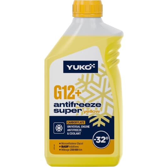 Yuko Super G12+ жовтий -32 °C готовий антифриз