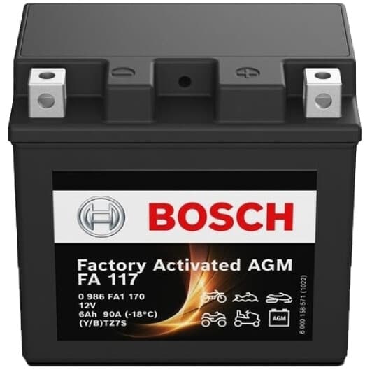 Аккумулятор Bosch 6 CT-6-R Factory Activated AGM 0986FA1170