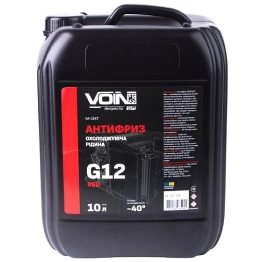 Voin G12 красный -40 °C, 10 л (VA-1247) готовый антифриз