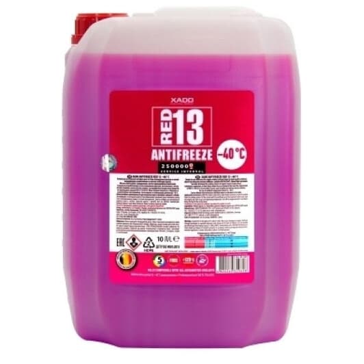 Xado (пластик) G13 червоний -40 °C готовий антифриз