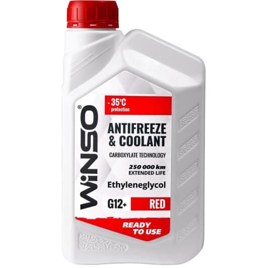 Winso G12+ красный -35 °C, 0,9 л (WS82448) готовый антифриз