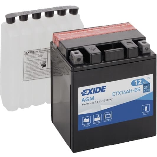Аккумулятор Exide 6 CT-12-L AGM ETX14AH-BS