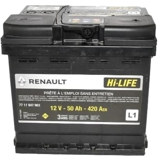 Аккумулятор Renault / Dacia 6 CT-50-R 7711947963