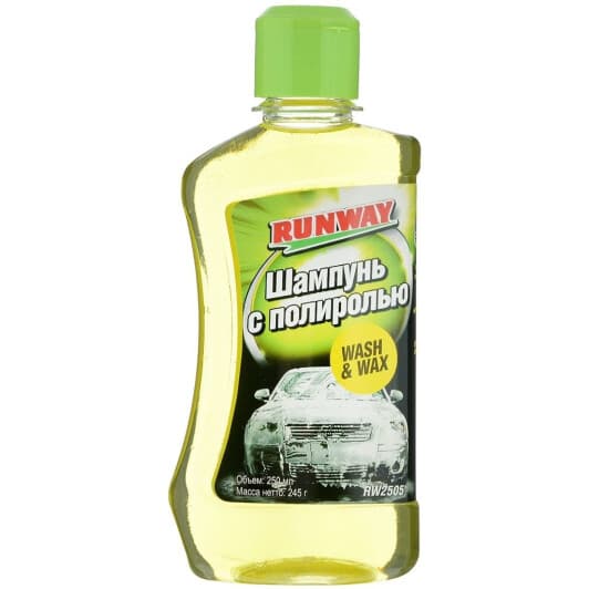 Автошампунь-полироль концентрат Runway Wash & Wax с воском