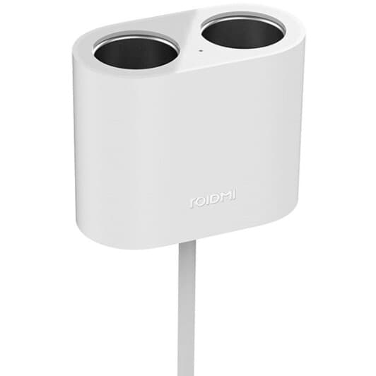 Розгалужувач прикурювача Xiaomi RoidMi 1 to 2 charger car adapter White 2827113