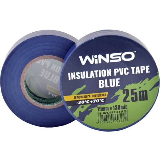 Изолента Winso 153250 синяя ПВХ 19 мм х 25 м