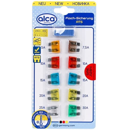 Набір запобіжників з екстрактором Alca 690000 FT midi (normal) 10 шт.