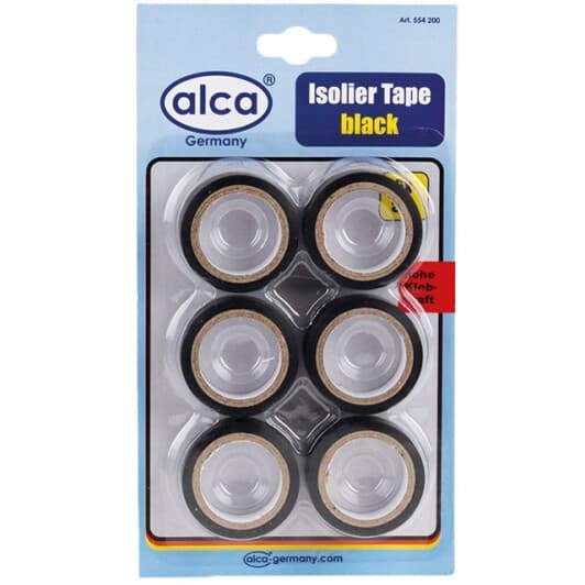Изолента Alca 554200 черная ПВХ 20 мм х 5 м 6 шт