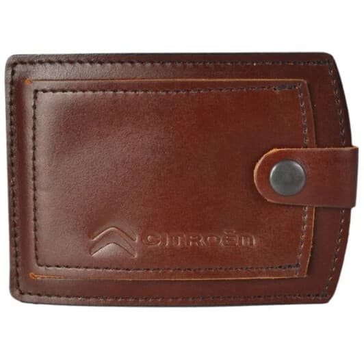 Обкладинка для прав і техпаспорта Poputchik 5072-027P з логотипом Citroen колір коричневий