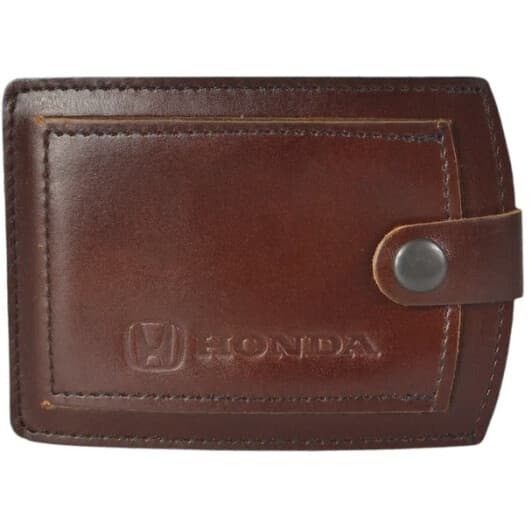 Обкладинка для прав і техпаспорта Poputchik 5072-033P з логотипом Honda колір коричневий