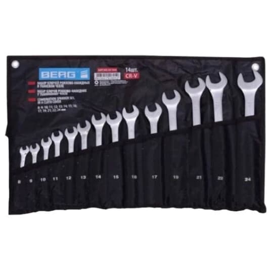 Набір ключів ріжково-накидних Berg 48-968 8-24 мм 14 шт