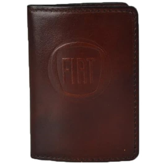 Обложка для прав и техпаспорта Poputchik 5071-026P с логотипом Fiat цвет коричневый
