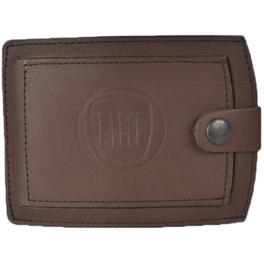 Обложка для прав и техпаспорта Poputchik 5072-026P с логотипом Fiat цвет коричневый