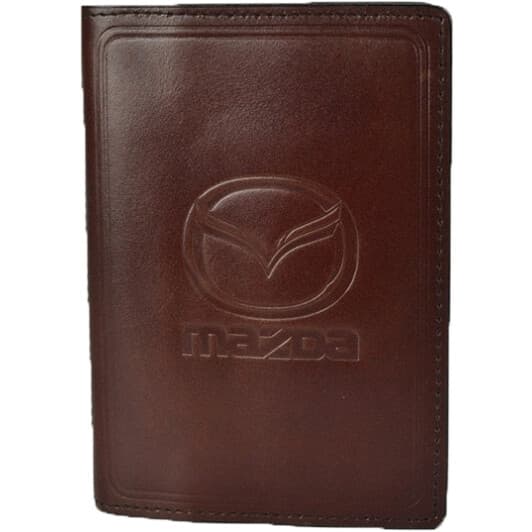 Портмоне-органайзер Poputchik 5053-038P з логотипом Mazda колір коричневий