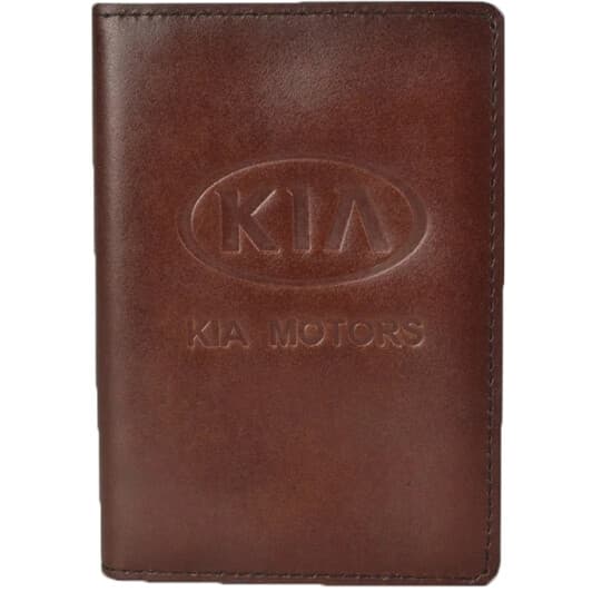 Портмоне-органайзер Poputchik 4024-029P с логотипом KIA цвет коричневый