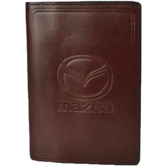 Портмоне-органайзер Poputchik 5141-038P з логотипом Mazda колір коричневий