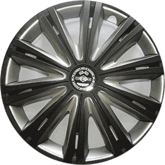 Комплект ковпаків на колеса Star Giga колір чорний + сріблястий R14