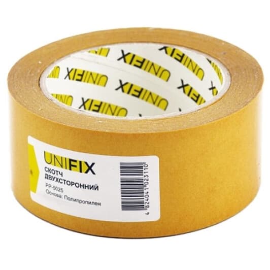 Двосторонній скотч UNIFIX PP-5025 на поліпропіленовій основі 50 мм Х 25 м