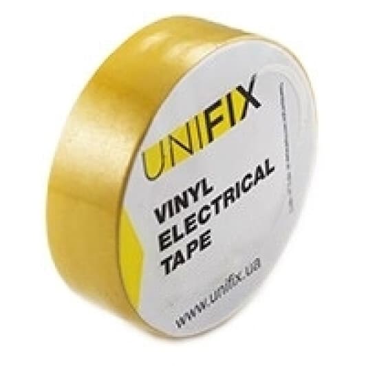 Изолента UNIFIX ETU-20YELLOW желтая ПВХ 17 мм х 20 м